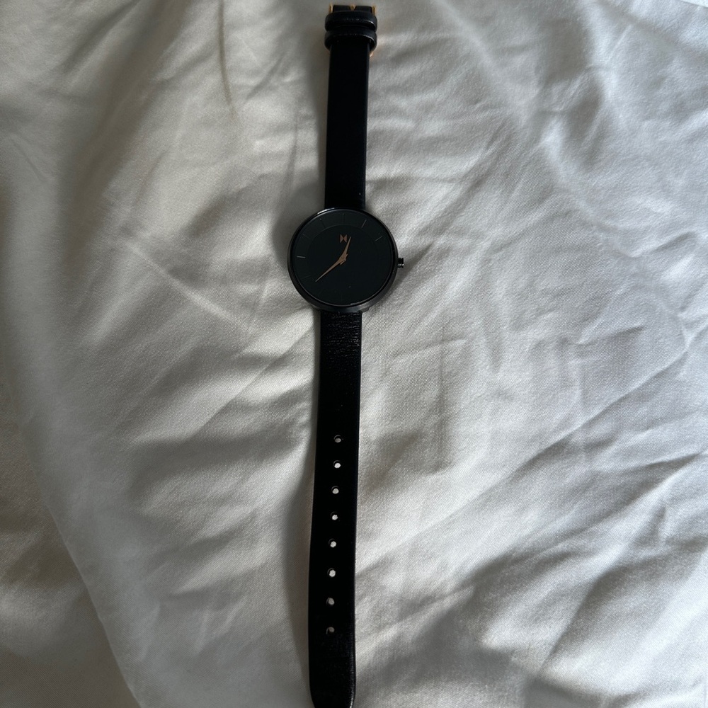MVMT Black leather women’s watch